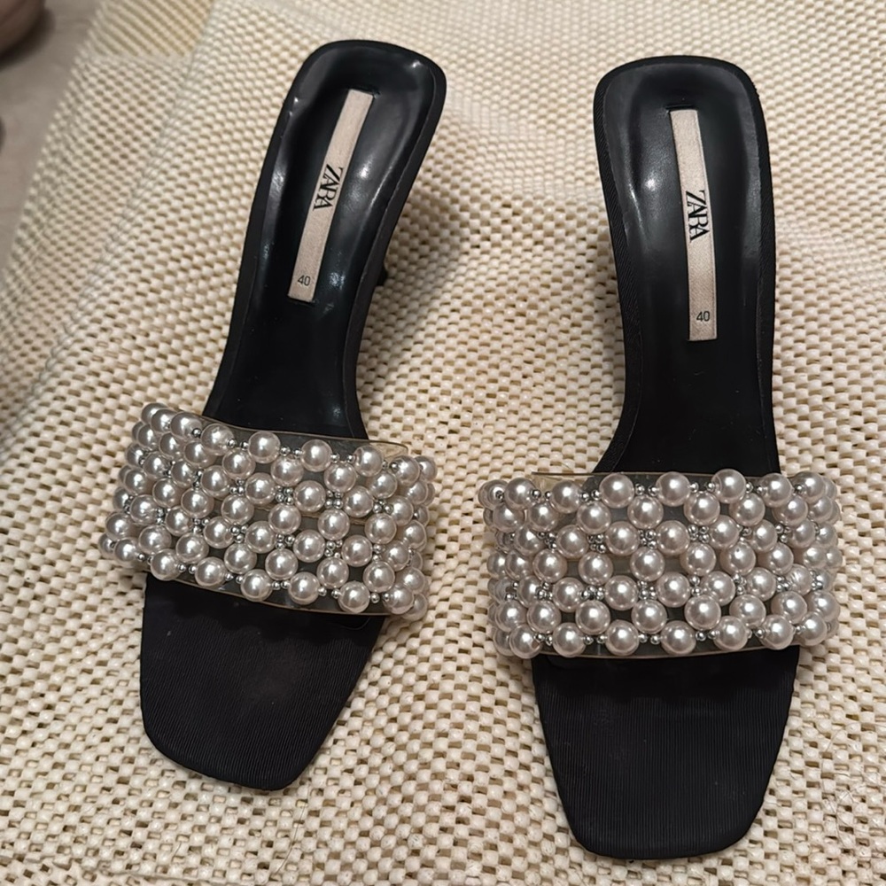 Zara pearl heels